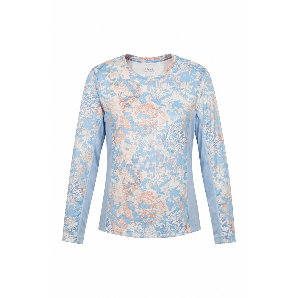 HUK Icon X Tide Camo Top Womens M Performance Fishing UPF Moisture Wicking